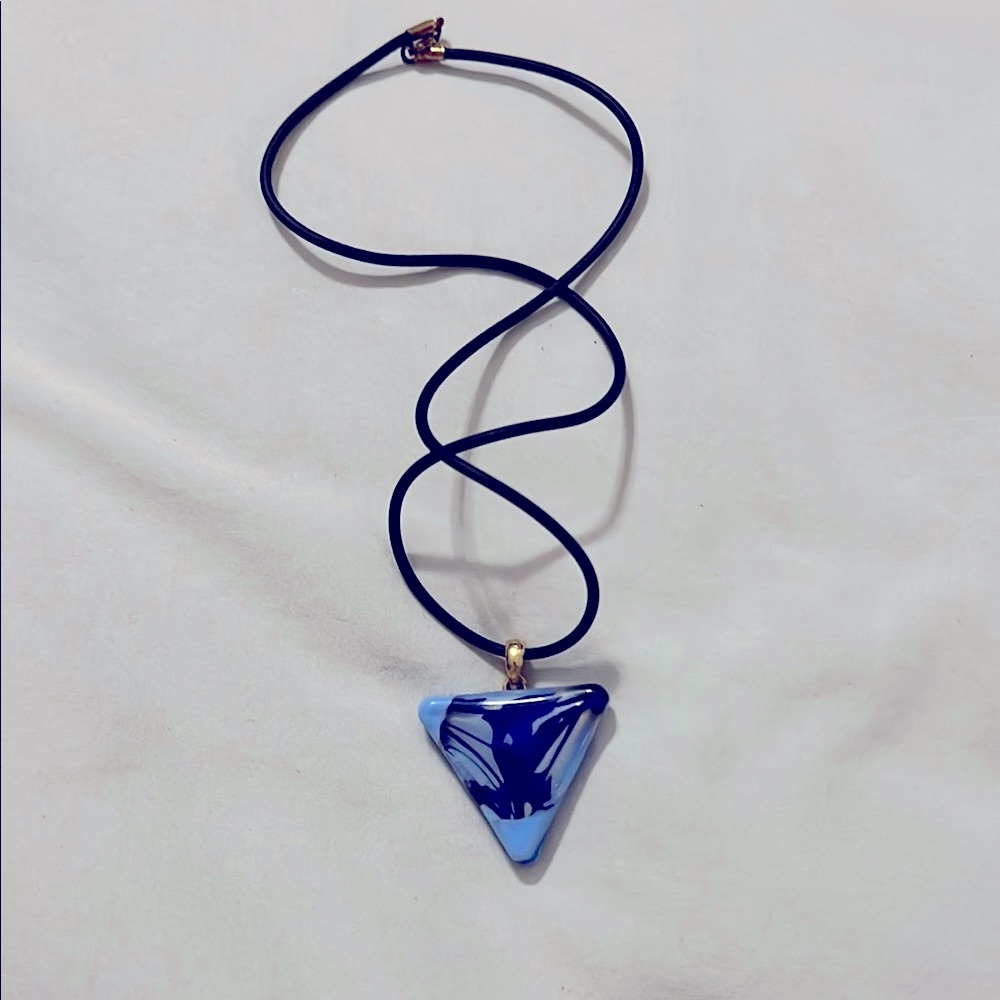 Blue and Gold Pendant Necklace